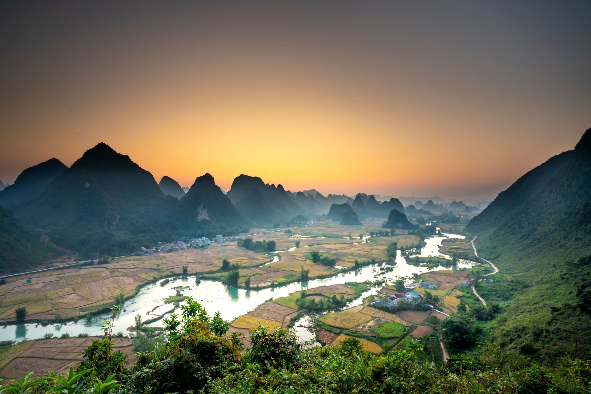 Limestone karst peaks rising from the Li River